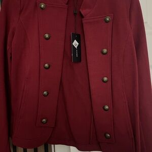 Tommy Hilfiger Women's Burgundy Double-Breasted Blazer